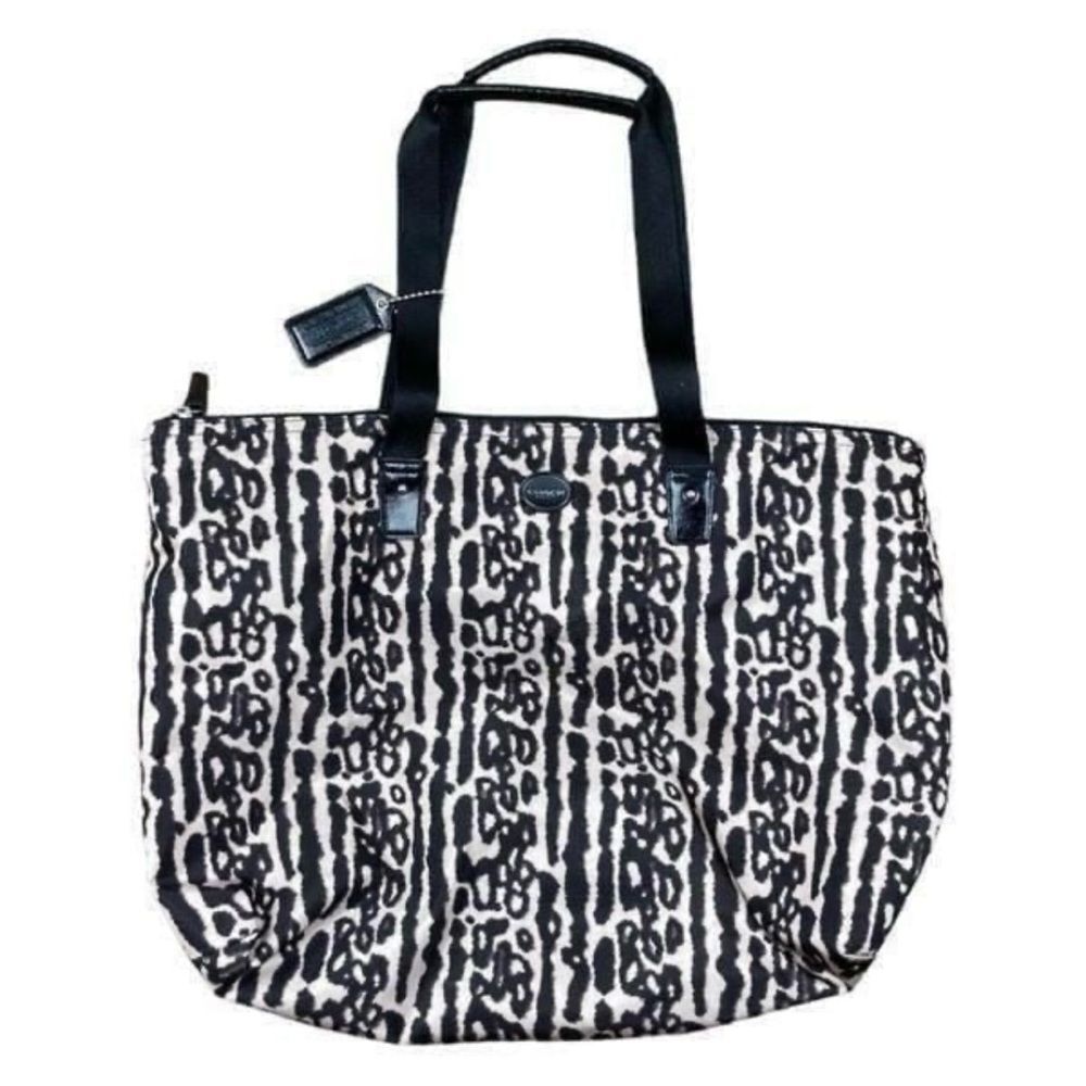 Coach ocelot nylon getaway packable 2- piece weekender bag